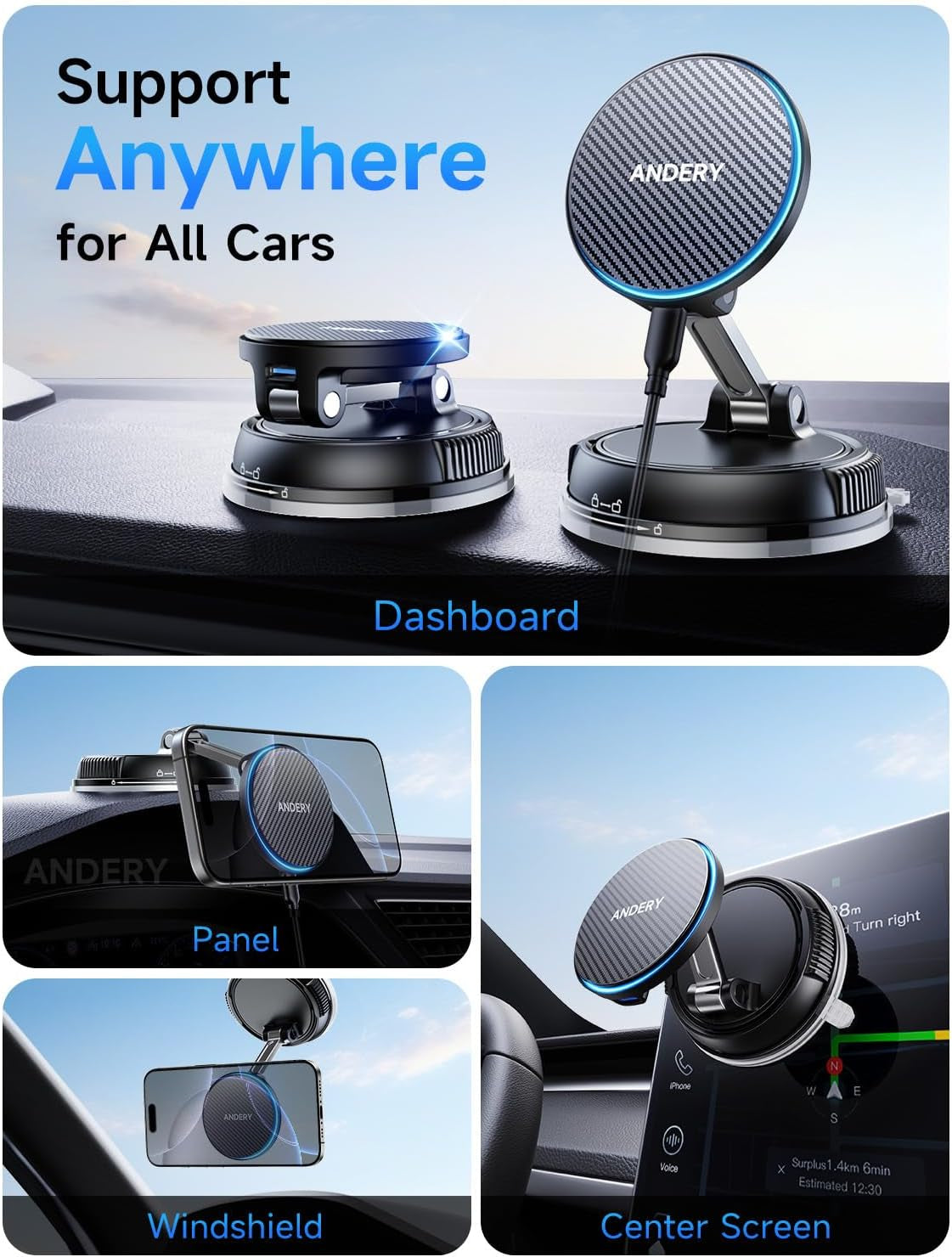 15W MagSafe Suction Car Charger