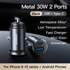 30W USB-C Metal Car Charger