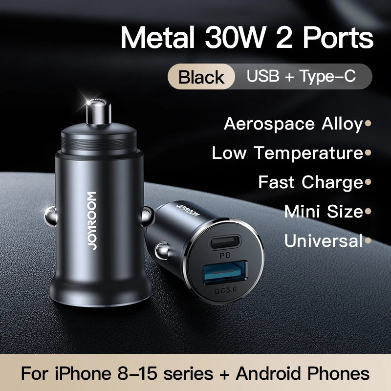 30W USB-C Metal Car Charger