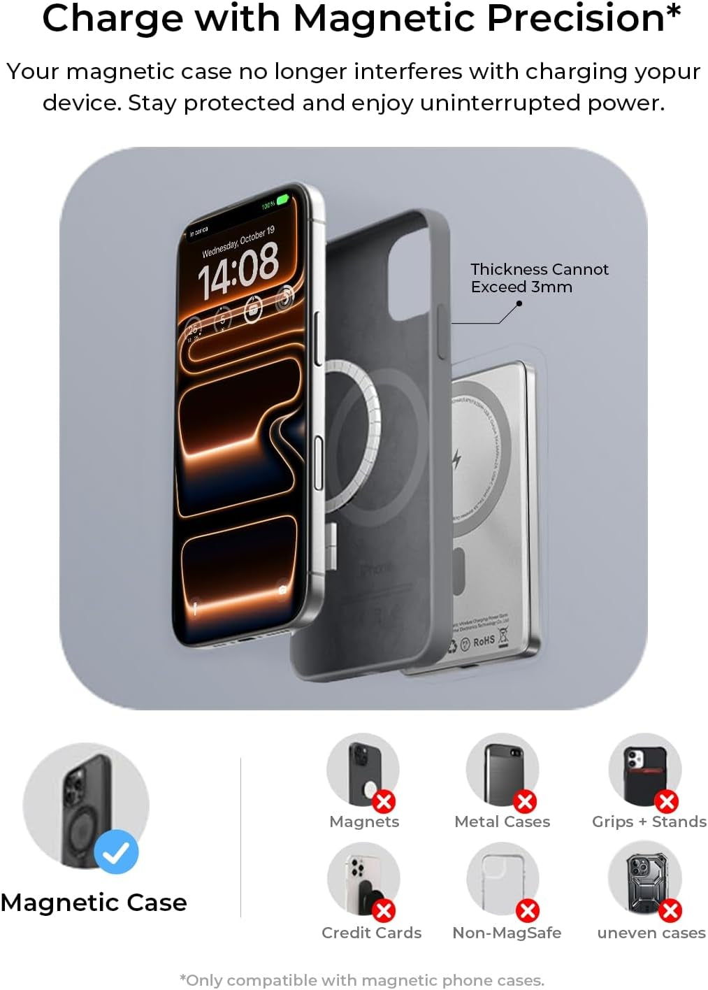 LISEN 10000mAh Slim MagSafe Power Bank