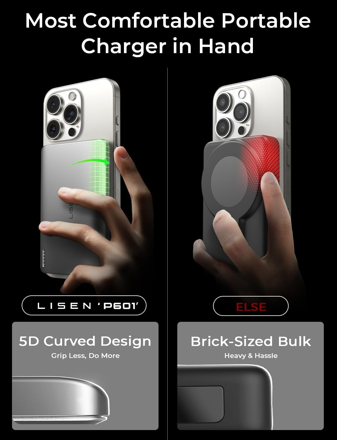 LISEN 10000mAh Slim MagSafe Power Bank