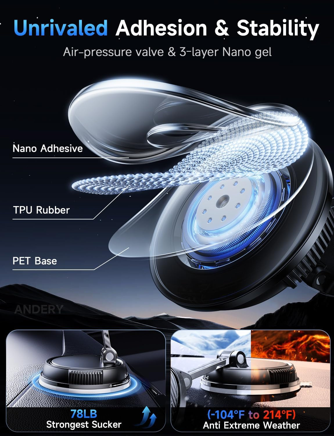 15W MagSafe Suction Car Charger