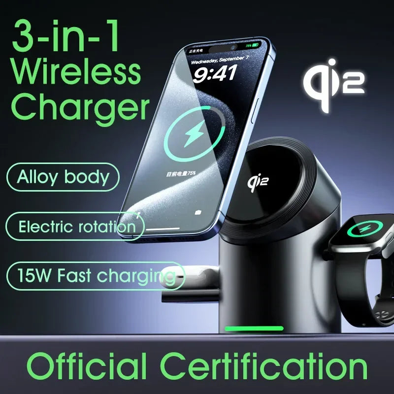 Qi2 3-in-1 MagSafe Charging Stand