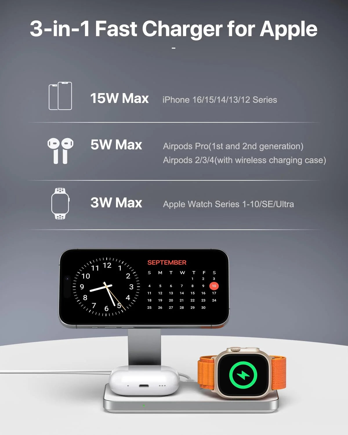 3-in-1 Foldable MagSafe Charger