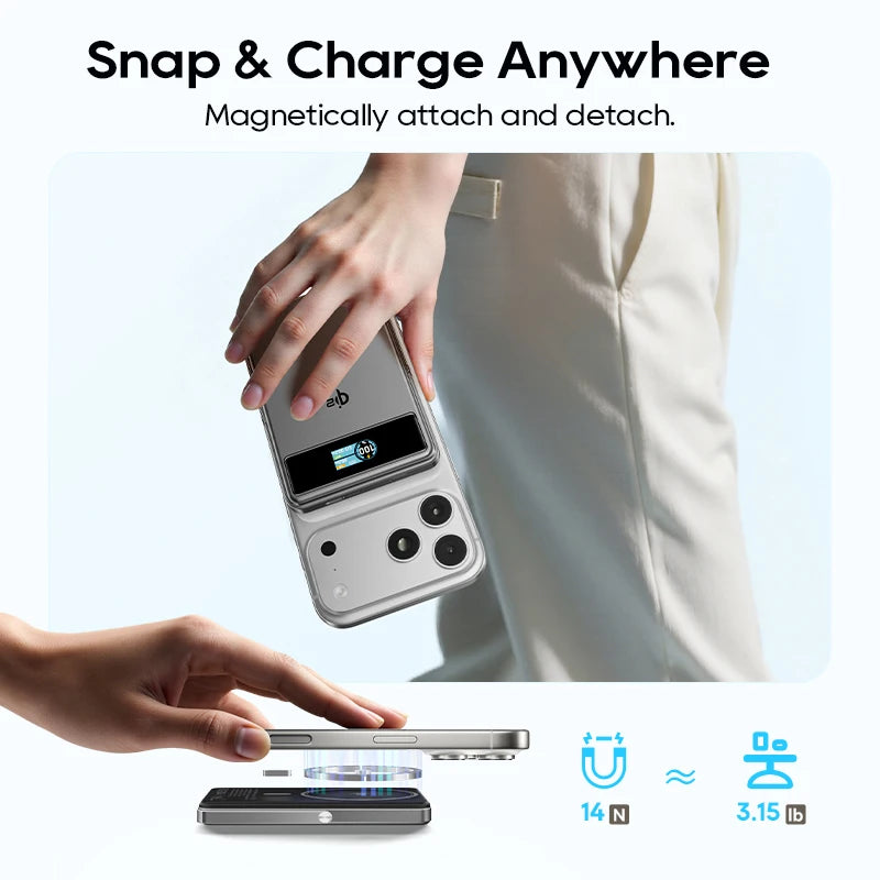 10000mAh Qi2 Power Bank With Stand