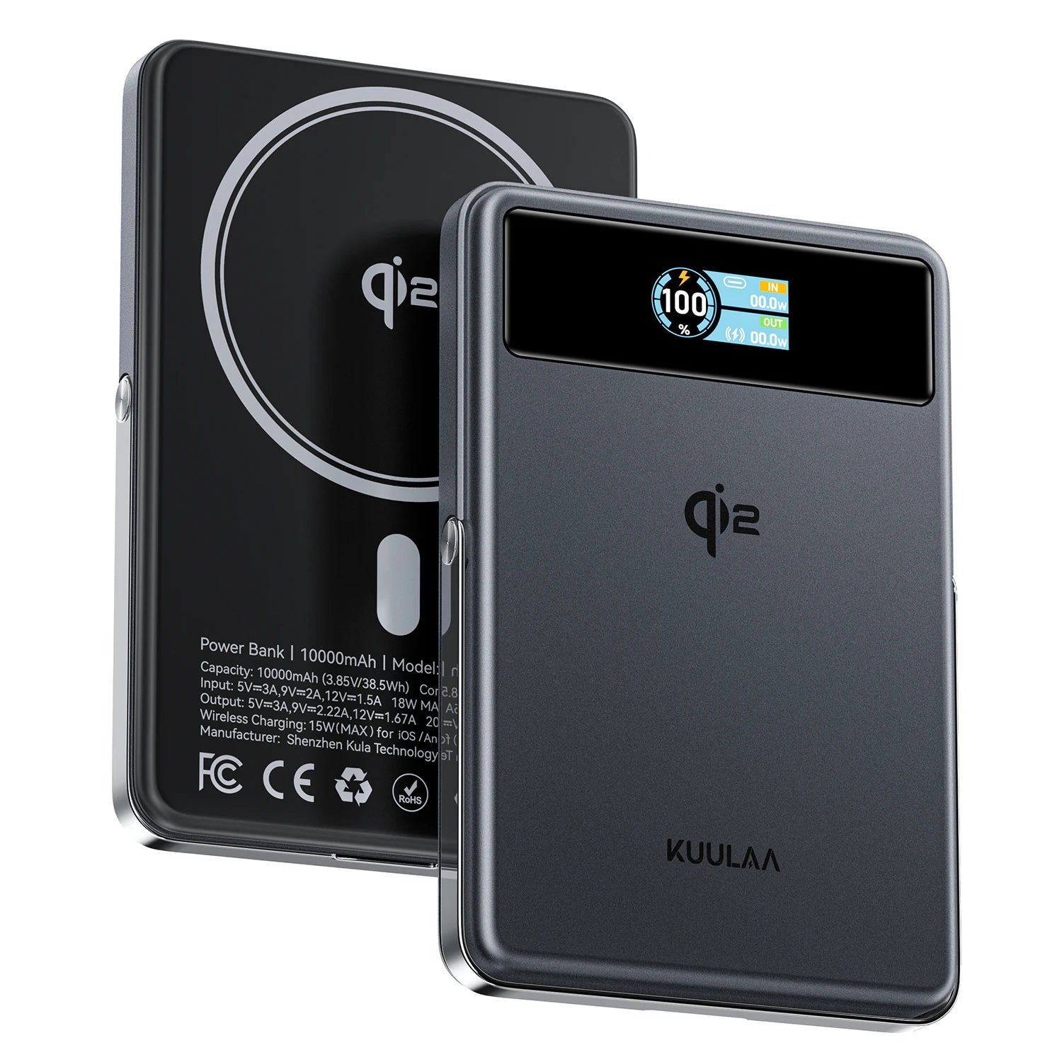 10000mAh Qi2 Power Bank With Stand