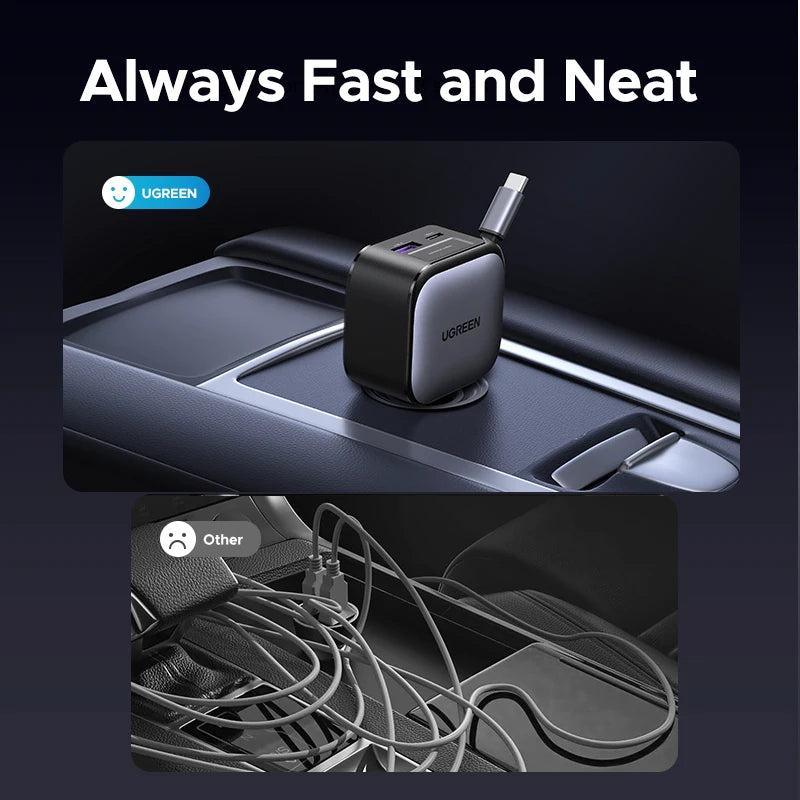 145W Retractable USB-C Car Charger